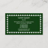 Tulip Border - Weiß auf dunkelgrün Visitenkarte (Rückseite)