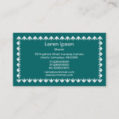 Tulip Border - Weiß auf Moss Green Visitenkarte (Rückseite)