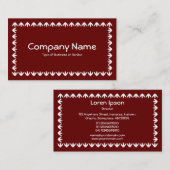 Tulip Border - White on Deep Maroon Visitenkarte (Vorne/Hinten)