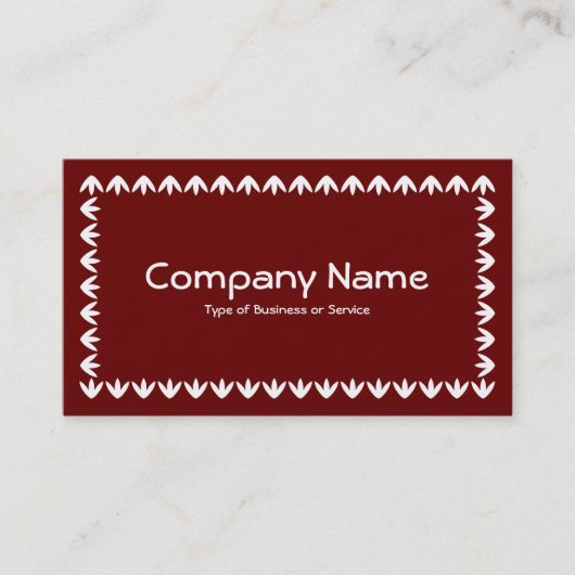 Tulip Border - White on Deep Maroon Visitenkarte (Vorderseite)