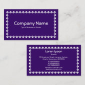 Tulip Border - White on Deep Violet Visitenkarte (Vorne/Hinten)