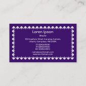 Tulip Border - White on Deep Violet Visitenkarte (Rückseite)