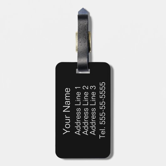 Tulip Botanical Zickzack Stripes Pattern Gepäckanhänger (Rückseite vertikal)