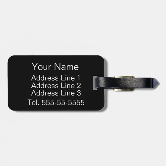 Tulip Botanical Zickzack Stripes Pattern Gepäckanhänger (Rückseite horizontal)