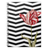 Tulip Botanical Zickzack Stripes Pattern Notizblock (Vorderseite)