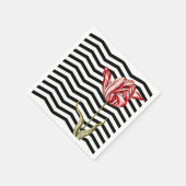 Tulip Botanical Zickzack Stripes Pattern Serviette (Ecke)