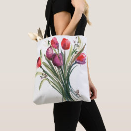 Tulip Bouquet All-Over-Print Schulter-Tasche Tasche