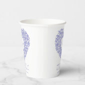 Tulip Bouquet Art Monogramm Hochzeit blau Pappbecher (Rechts)