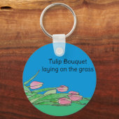 Tulip Bouquet auf dem Gras Schlüsselanhänger (Vorderseite)