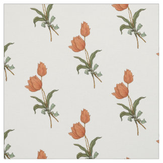 Tulip Bouquet Coral Peach farbige Tulips Stoff