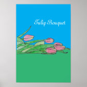 Tulip Bouquet grün und blau ablegen Poster (Vorne)