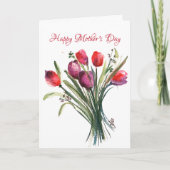 Tulip Bouquet Muttertagskarte Karte (Vorderseite)