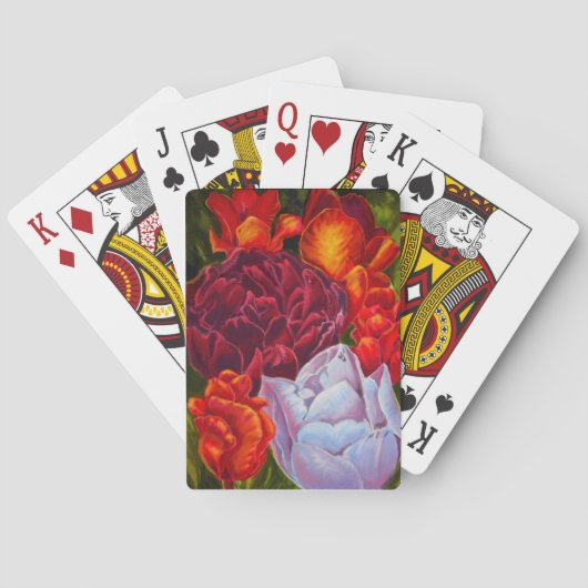 Tulip Bouquet Playing Cards in mehreren Farben Spielkarten (Rückseite)