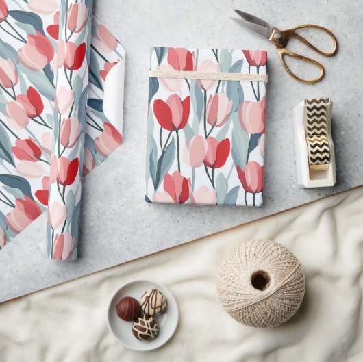 Tulip Bouquet Wrapping Paper Geschenkpapier (Kunsthandwerk)