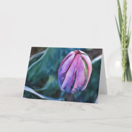 Tulip Bud Garden Art Wasserfarben Leere Karte