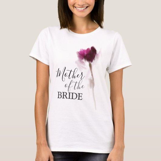 Tulip burgundy Floral Mutter der Braut T-Shirt (Vorderseite)