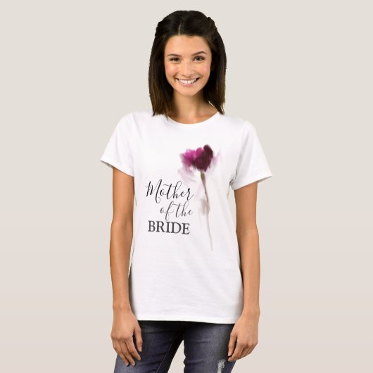 Tulip burgundy Floral Mutter der Braut T-Shirt (Vorne ganz)