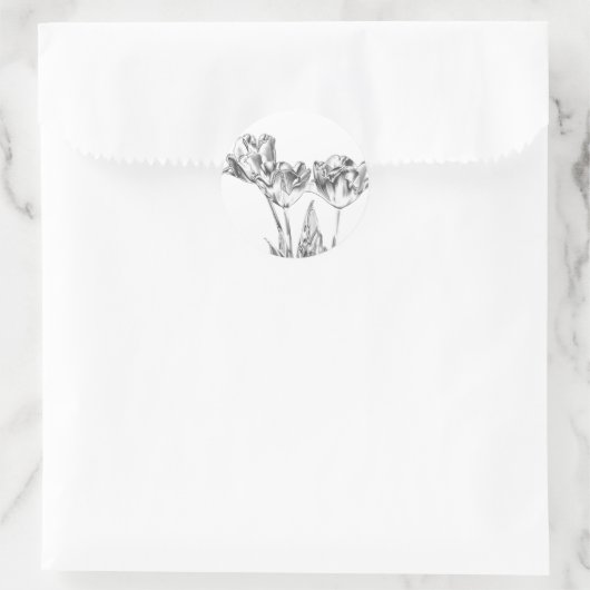 Tulip Chrome Round Stickers (Tasche)