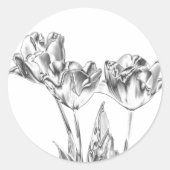 Tulip Chrome Round Stickers (Vorderseite)
