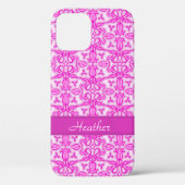 Tulip Damask lila rosa Name Case-Mate iPhone Hülle (Rückseite)