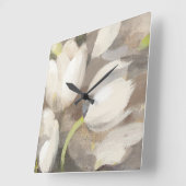 Tulip Delight II Quadratische Wanduhr (Winkel)