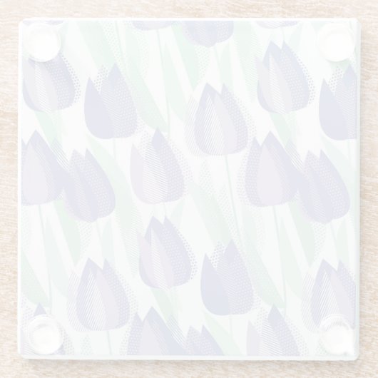 Tulip Design: helle violette Blüte. Glasuntersetzer (Rückseite)