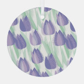 Tulip Design: helle violette Blüte. Ornament Aus Glas (Rückseite)