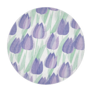 Tulip Design: helle violette Blüte. Schneidebrett
