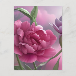 Tulip Double Peony, Nature, Blume, Pink, Postkarte