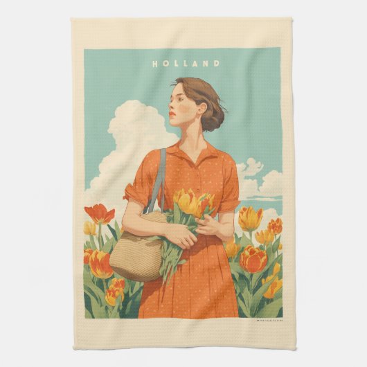 Tulip Dreams in Holland Geschirrtuch (Vertikal)