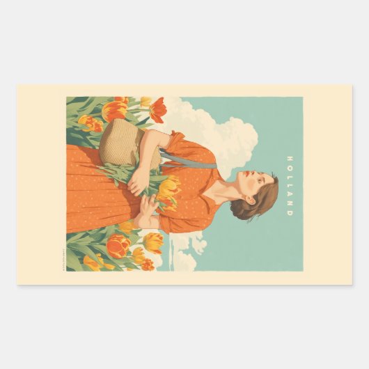 Tulip Dreams in Holland Rechteckiger Aufkleber (Vorderseite)