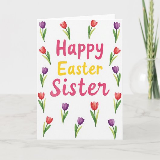 Tulip Easter Sister Card Karte (Vorderseite)