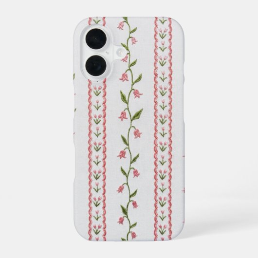 Tulip embroidered texture iPhone 16 case Hülle (Rückseite)