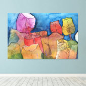 Tulip Fantasy Abstrakte Leinwand in mehreren Farbt (Insitu (Holzboden))