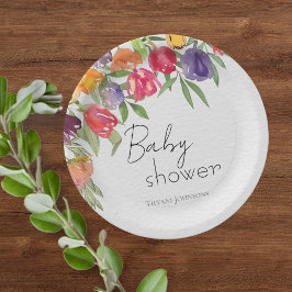 Tulip Fantasy Floral inspiriert Babydusche Pappteller