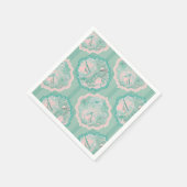 Tulip Fantasy Green und Pink Serviette (Ecke)