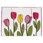 Tulip farbenfrohe Blumenhaut Große Geschenktüte (Rückseite)