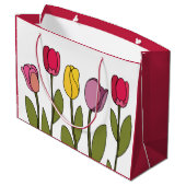Tulip farbenfrohe Blumenhaut Große Geschenktüte (Rückseite Schrägansicht)