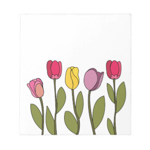 Tulip farbenfrohe Blumenhaut Notizblock