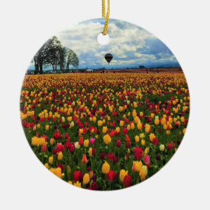 Tulip Farm in Oregon Keramik Ornament
