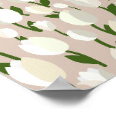 Tulip Feld 02 Beige und Weiß Poster (Ecke)