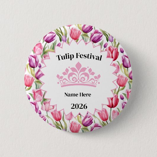 Tulip Festival Royalty Button Pin (Vorderseite)