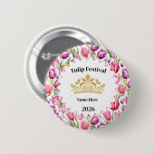 Tulip Festival Royalty Button Pin (Vorne & Hinten)