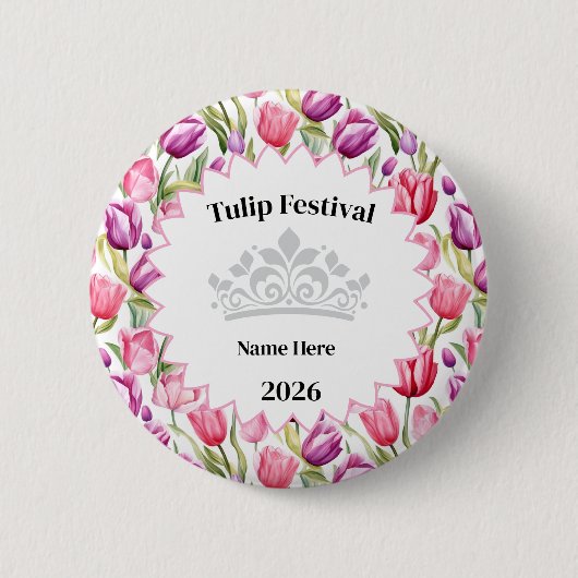 Tulip Festival Royalty Button Pin (Vorderseite)