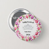 Tulip Festival Royalty Button Pin (Vorne & Hinten)