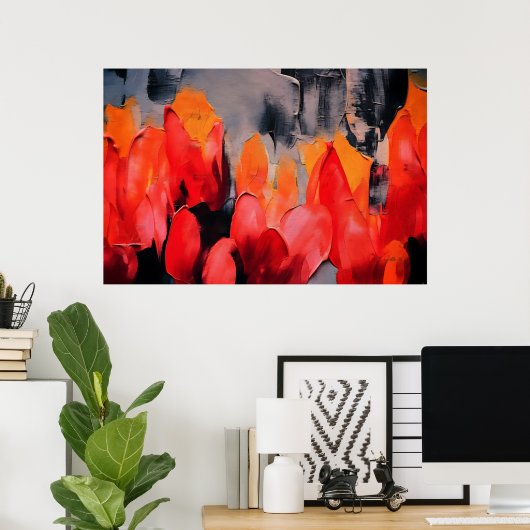 Tulip Field – Abstract Floral Intensity Poster (Heimbüro)
