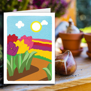 Tulip Field Blank Karte
