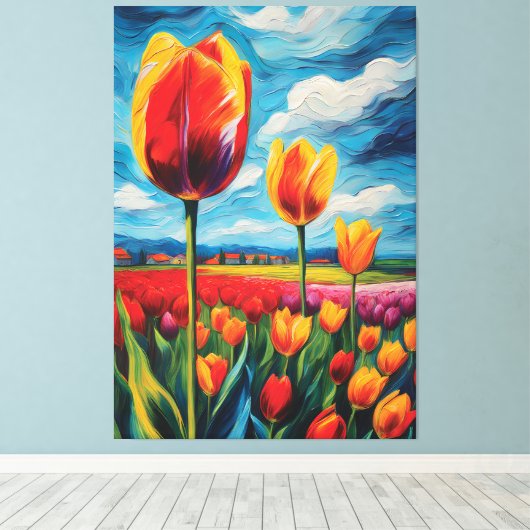 Tulip Field Oil Painting Leinwanddruck (Insitu (Holzboden))