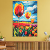 Tulip Field Oil Painting Leinwanddruck (Insitu (Wohnzimmer))