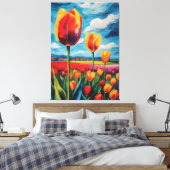 Tulip Field Oil Painting Leinwanddruck (Insitu (Schlafzimmer))